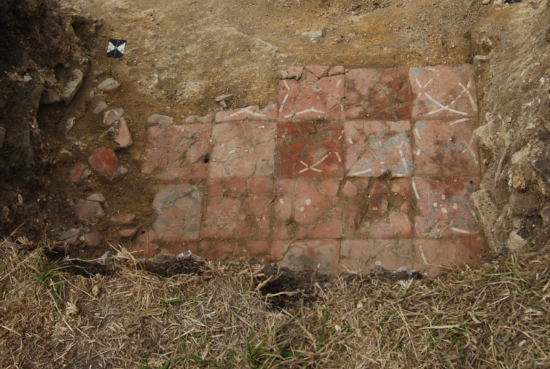 20250727-Cerne-Abbey-dig-tiled-floor-in-situ