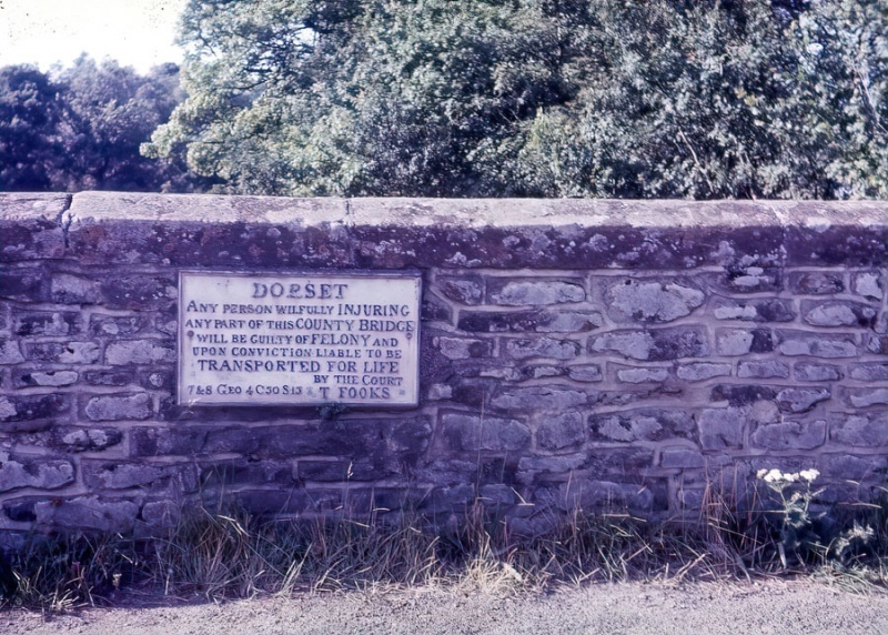 From the Clynick Collection (1980's) - Warning on a Dorset Bridge